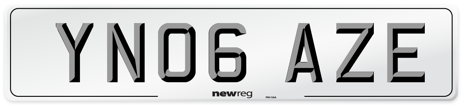 YN06 AZE Number Plate from New Reg
